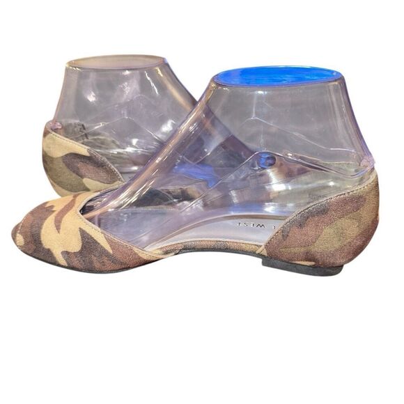 Nine West Penelope Peep-Toe Open Toe fabric Camo print Flats Size 5.5 - Picture 2 of 7